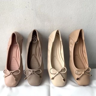 รุ่นขายดี❣️เข้าเพิ่มแล้ว❣️Flat bow no.5 Nude collection รองเท้าผู้หญิง รองเท้าคัทชูบัลเลต์ น่ารัก ยืดหยุ่นดี สวมใส่สบายต