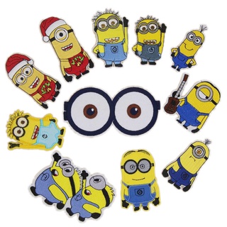 แผ่นแพทช์สติกเกอร์ ปักลาย Despicable Me Minions Stuart, Kevin, Bob สําหรับติดตกแต่งเสื้อผ้า สายรัดแขน และกางเกง diy