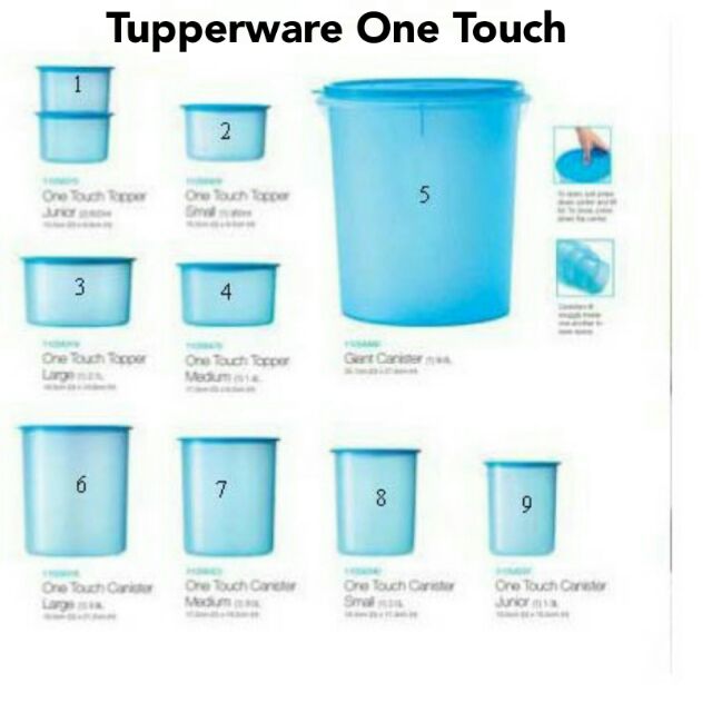 Tupperware One Touch ทัปเปอร์แวร์ สีฟ้า