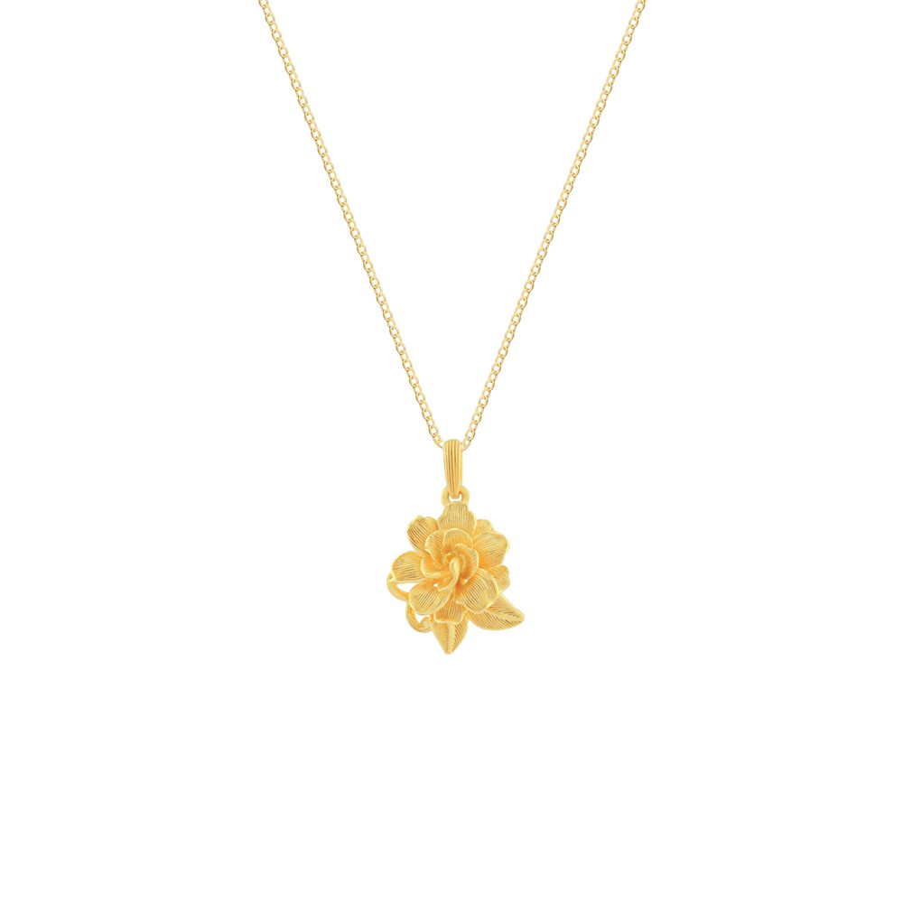PRIMA จี้ทองคำ 99.9% รูปดอกพุดซ้อน (Flower Collection) 111P1291-01 (เฉพาะจี้เท่านั้น**)