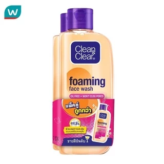 Clean & Clear คลีน แอนด์ เคลียร์ โฟมมิ่ง เฟช วอช 100 มล. แพ็คคู่