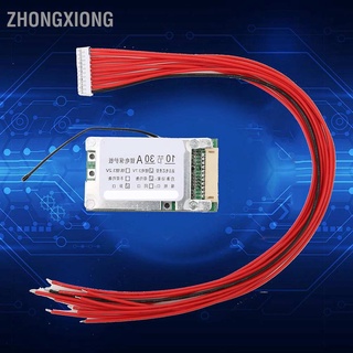 Zhongxiong บอร์ดป้องกันแบตเตอรี่ 18650 Bms Pcb 10S 36V 30A พร้อมฟังก์ชั่นสมดุล