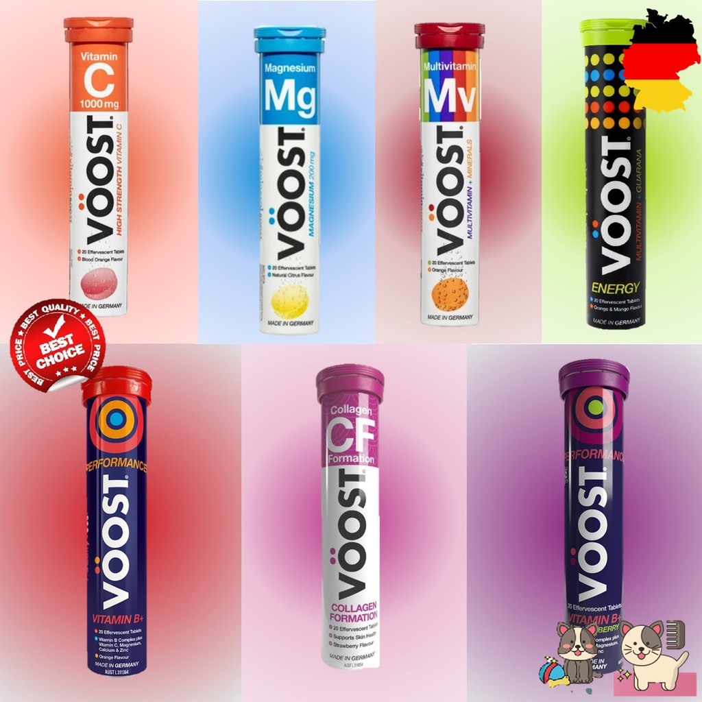 voost เม็ดฟู่ grade premium จากเยอรมัน Vitamin c/ Multi vitamin+Minerals/Multi+Energy /Magnesium /Vi