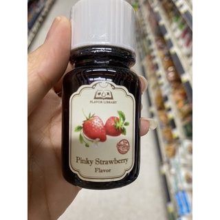 วัตถุแต่งกลิ่นรสเลียนธรรมชาติ กลิ่น สตรอว์เบอร์รี่ ตรา เฟลเวอร์ ไลบรารี 30 ml. Pinky Strawberry Flavor ( Flavor Library Brand )