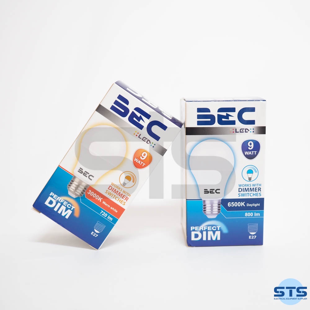 หลอดไฟ BEC Dimmer  9W LED bulb รุ่น Perfect Dim หลอดหรี่แสงหรี่ไฟได้ ดิมเมอร์ แสงDay Light (6500K)/W