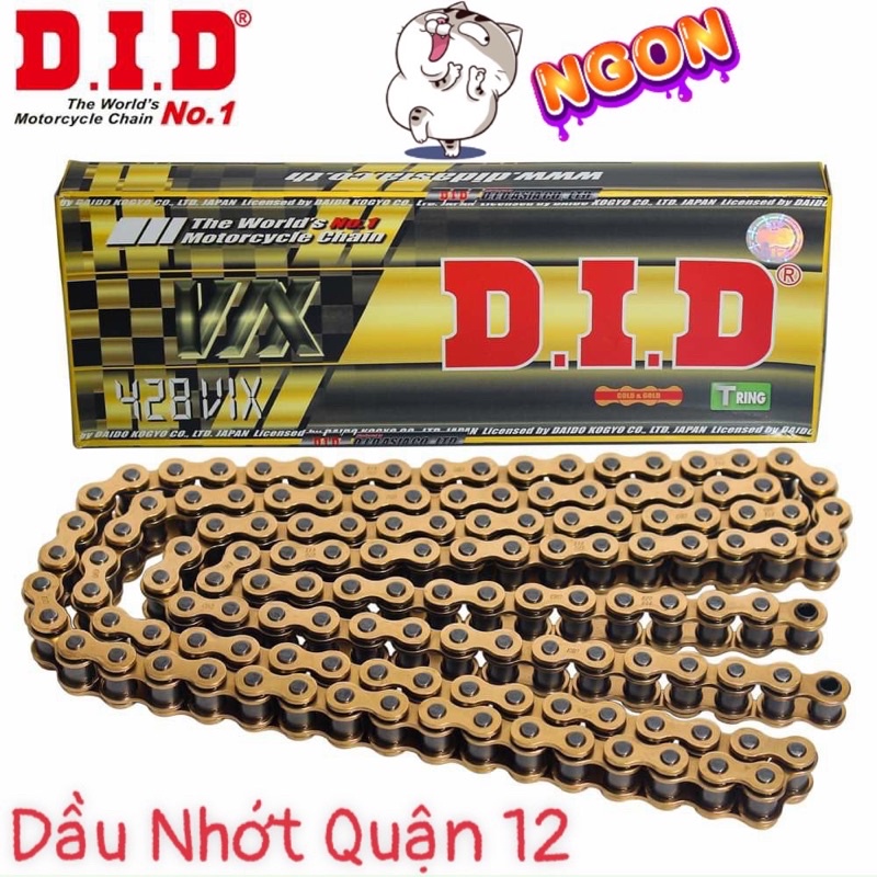 สีเหลือง Slug ซีลยาง DID 428VIX SEALED CHAIN GOLD T-ring 124L 132L ของแท้ DID Thailand