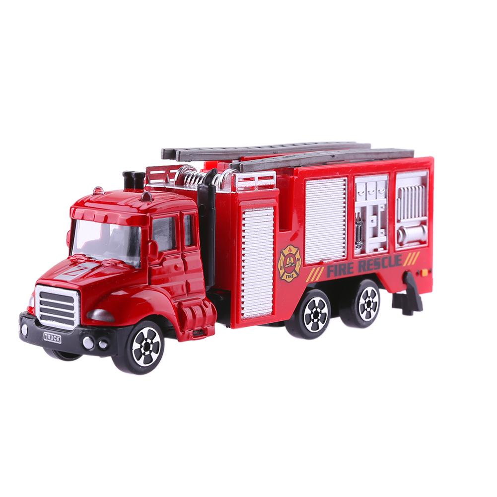 High Simulation Mini Fire Engine Model Alloy Vehicles Truck Toy Kids