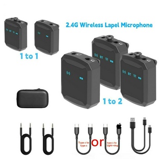 ไมโครโฟนไร้สาย 2.4G ขนาดเล็ก สําหรับลําโพง SLR กล้องถ่ายทอดสด