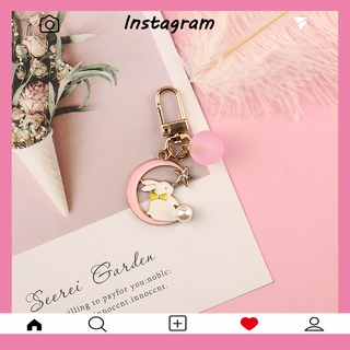 🌟3C🌟KC18 Fashion Cute Keychain Car Key Ring Women Cartoon PVC Animal Panda Key Chain Lanyard Handbag Accessories Trinket Holiday gift