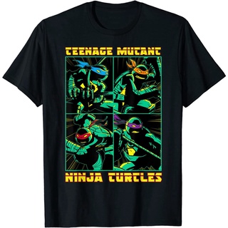 【100% cotton】ผ้าฝ้าย 100%100%cotton เสื้อ ยืด ผ้า มัด ย้อม Teenage Mutant Ninja Turtles Action Panel T-Shirt men เสื้อ ย