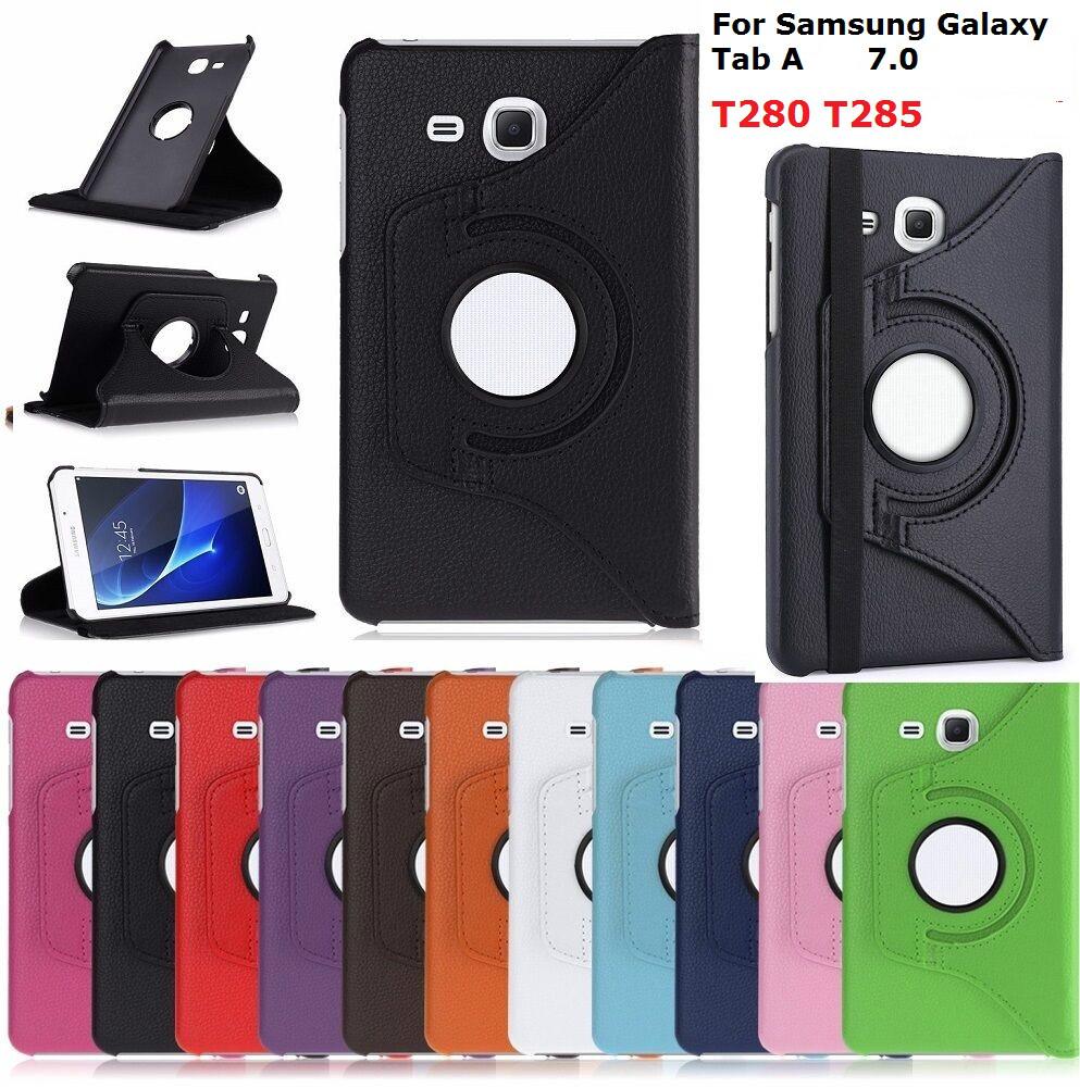 Samsung Galaxy Tab A 7.0 2016 SM-T280 T285 Case 360 Degree Rotating Stand PU Leather Tablet Cover+Free Pen