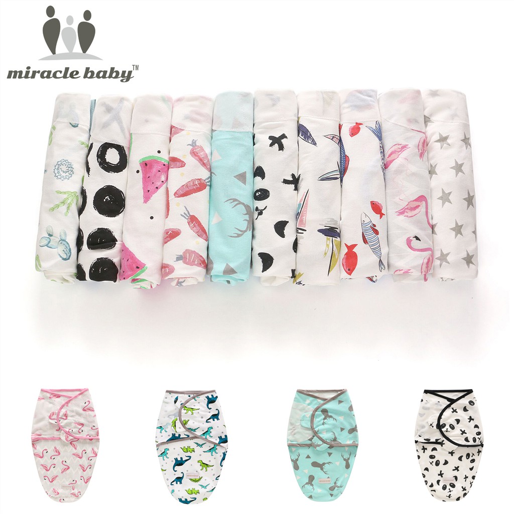 Miracle Baby Swaddle Blankets Wrap Cotton Newborn Swaddling Blanket Adjustable Sleeping Bag Soft Comfortable Breathable Infant Sleep Sack Shopee Thailand