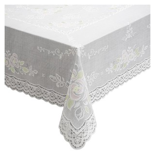 Tablecloth TABLECLOTH SRITHAI ROMANCE 130CM WHITE Tableware Kitchen equipment ผ้าปูโต๊ะ ผ้าปูโต๊ะกว้าง 130 ซม. ROMANCE ส