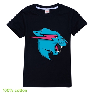 เสื้อยืด ผ้าฝ้าย 100% พิมพ์ลาย Mr Beast Lightning Cat แฟชั่นฤดูร้อน สําหรับเด็กผู้ชาย 2022