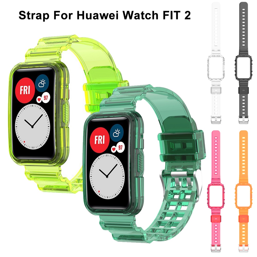สายนาฬิกาข้อมือ แบบใส พร้อมเคส สําหรับ Huawei Watch Fit 2 Watch Fit 2 Smart Watch