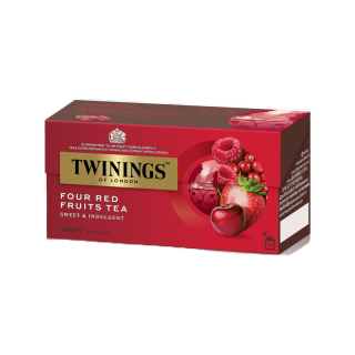 ทไวนิงส์ ชาแต่งกลิ่น โฟร์ เรด ฟรุ้ต ชนิดซอง 2 กรัม แพ็ค 25 ซอง Twinings Four Red Fruits Flavoured Tea 2 g. Pack 25 Tea B