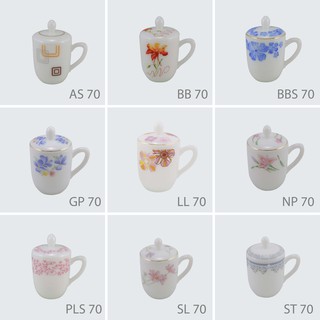 PEARL แก้วเนื้อมุก - แก้วชาพร้อมฝา (รหัส 70)