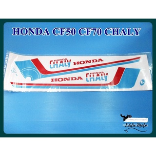 HONDA CF50 CF70 CHALY STICKER "LIGHT BLUE" &amp; "RED" SET PAIR // สติ๊กเกอร์ชาลี สีฟ้า-แดง เคลือบเงา งานพิมพ์สวย คมชัด