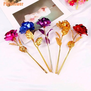 (Plusflower) ดอกกุหลาบชุบทอง 24 K สําหรับวาเลนไทน์