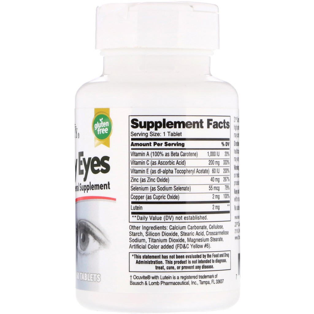 ✨ใหม่ บำรุงสายตา ?? 21st Century Healthy Eyes with Lutein Healthy Eyes,  Lutein  Zeaxanthin 60เม็ด Shopee Thailand