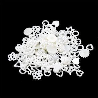 จี้ลูกปัดไข่มุกเทียมน่ารัก สําหรับทําเครื่องประดับผม DIY จํานวน 100 ชิ้น ต่อถุง