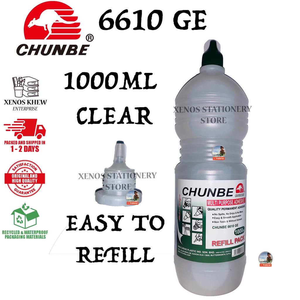 CHUNBE 6610 GE [ 1000ML ] CLEAR GLUE SHARP TIPS