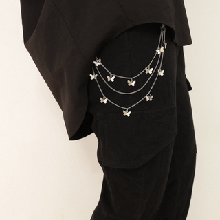โซ่แฟชั่นคล้องกางเกง ประดับผีเสื้อ แบบหลายชั้น
