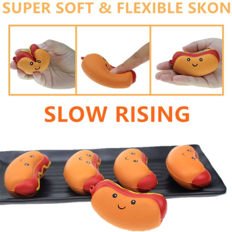 ✨Cute hot dog✨ Kawaii Squishy Slow Rising Simulation Slow Rebound squeeze Stress Reliever Toys