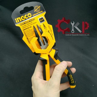 คีมปากแหลม ปลายงอ 6 นิ้ว INGCO รุ่น HBNP28168 (Bent Nose Plier)