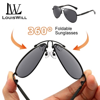 Louiswill แว่นตากันแดดแฟชั่น เลนส์โพลาไรซ์ นิ่ม UV 400 360 สําหรับผู้ชาย°แว่นกันแดด พับได้ สําหรับเล่นกีฬา ขับรถ ตกปลา แข่งรถ กิจกรรมกลางแจ้ง