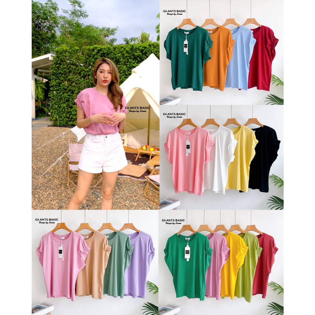 Gi-ants1️⃣5️⃣0️⃣ เสื้อยืดคอกลมแขนจั้ม ผ้าคอตตอล งานป้ายแท้