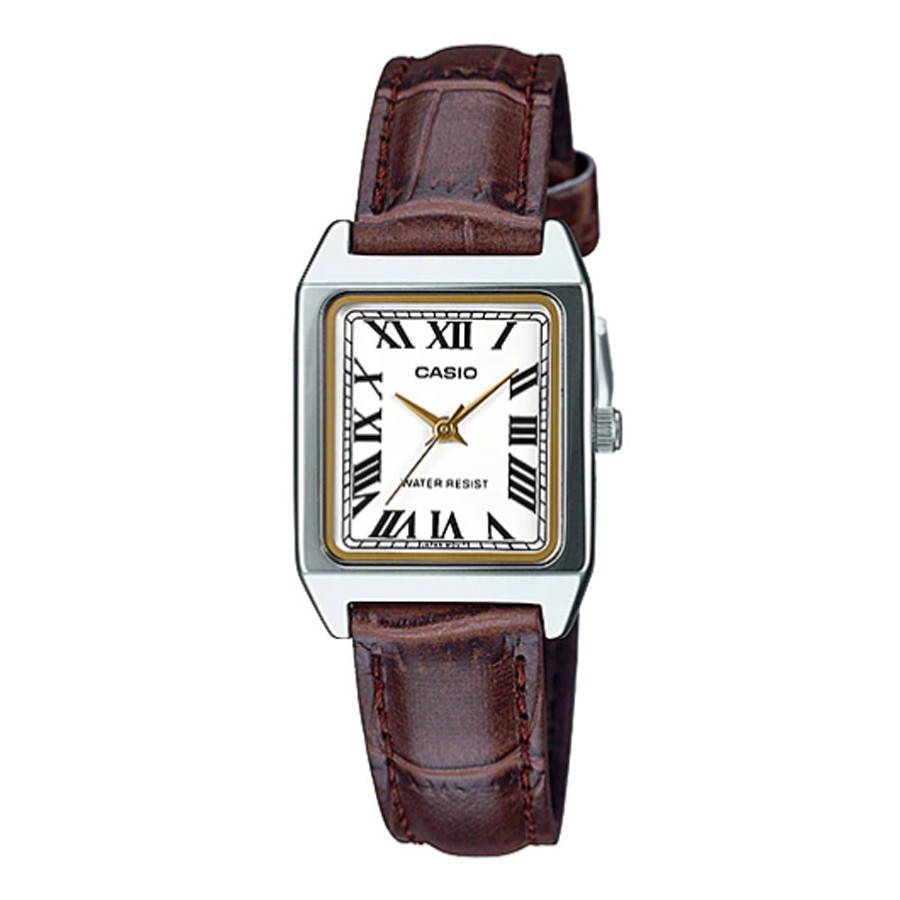 Casio Standard นาฬิกาข้อมือผู้หญิง สายหนังแท้ รุ่น LTP-V007,TP-V007L,LTP-V007L-7B2,LTP-V007L-7B2UDF 
