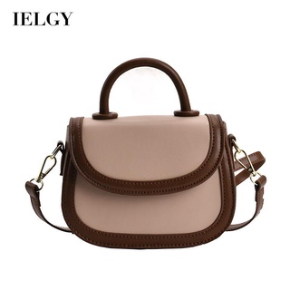 IELGY womens stitching simple fashion interlayer messenger bag