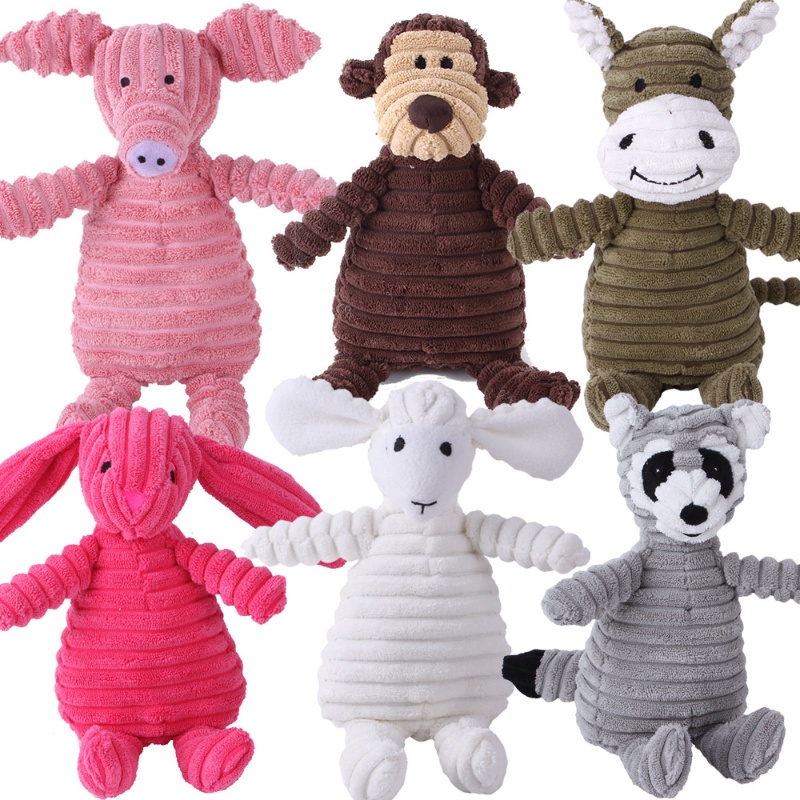 【DoDo】ของเล่นตุ๊กตาลิง ผ้าลูกฟูก เสียง สําหรับสัตว์เลี้ยง สุนัข หมู