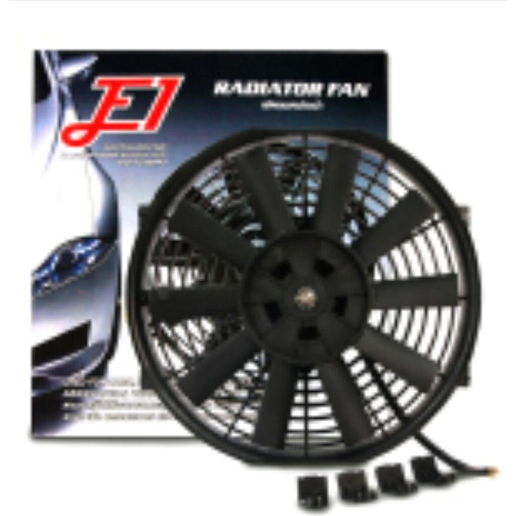 E1 พัดลมหม้อน้ำ 10นิ้ว 12V 90W 10 ใบ