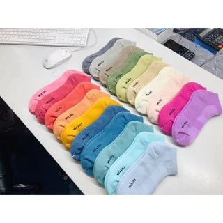 หนา2เท่า ถุงเท้าพื้นหนาข้อสั้น สีสด ผ้าCotton แท้คุณภาพดี ( แบบหนา ) สี : สีสดกว่า 30 สี