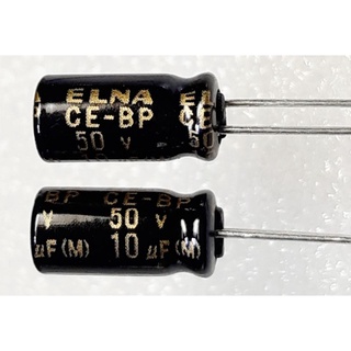 Elna CE-BP 10uf 50v capacitor bipolar bp คาปาซิเตอร์ ตัวเก็บประจุ ไบโพลาร์ ไบโพล่า ไม่มีขั้ว