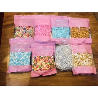 (ราคาส่ง)มุกสีรวมไซค์ น้ำตาล แต่งหน้าเค้ก ขนาด 500 กรัม สำหรับตกแต่งเค้ก(ดาวขาว)