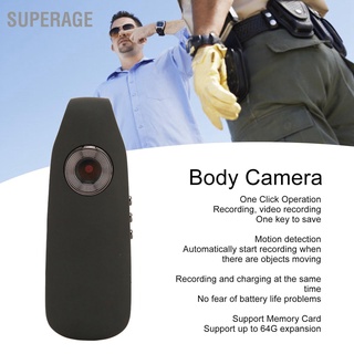 Superage กล้องบันทึกวิดีโอ 1080P Hd ลดเสียงรบกวน อเนกประสงค์ ขนาดเล็ก สําหรับบังคับใช้กฎหมาย