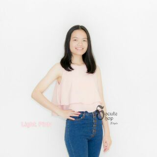 Double Fringe Top (Light Pink)