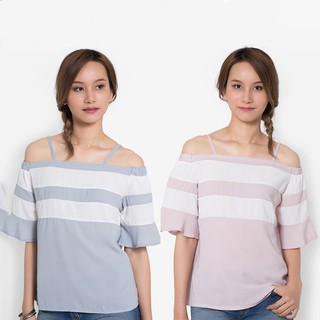 Mirror Dress เสื้อเบลาส์ Two Tone Off Shoulder