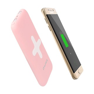 Awei P98K 7000mAh Powerbank ไร้สาย - pink