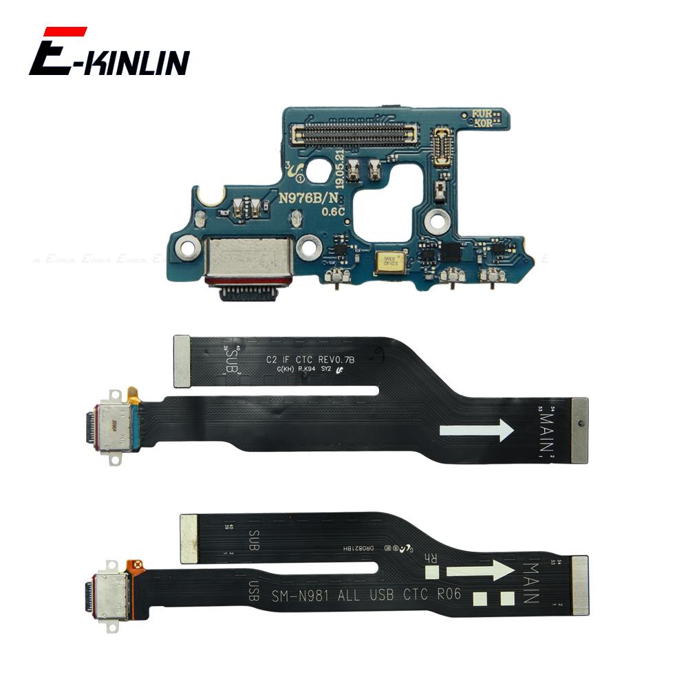 บอร์ดปลั๊กชาร์จ USB พร้อมไมโครโฟน สายเคเบิลอ่อน แบบเปลี่ยน สําหรับ Samsung Galaxy Note 8 9 10 Plus Lite 20 Ultra
