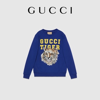 Gucci เสื้อกันหนาว ผ้าฝ้าย พิมพ์ลายปีใหม่