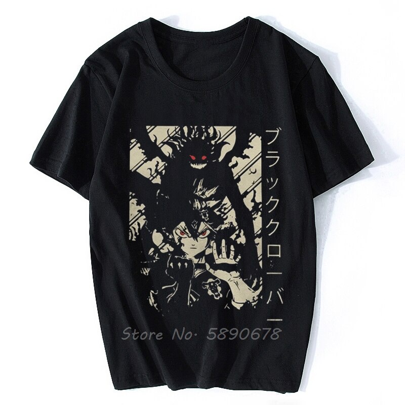 [COD]เสื้อยืดแขนสั้น ผ้าฝ้าย พิมพ์ลายอนิเมะ Awesome Black Clover Asta สไตล์ญี่ปุ่น ฮาราจูกุ แฟชั่นฤดูร้อน สําหรับผู้ชายS