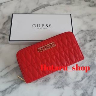 GUESS LONG WALLET 💰💰 กระเป๋าสตางค์ใบยาว+สายคล้องมือ หนังนิ่ม น้ำหนักเบา อะไหล่สีทองทั้งใบ ด้านในเปิดปิดด้วยซิปยาว