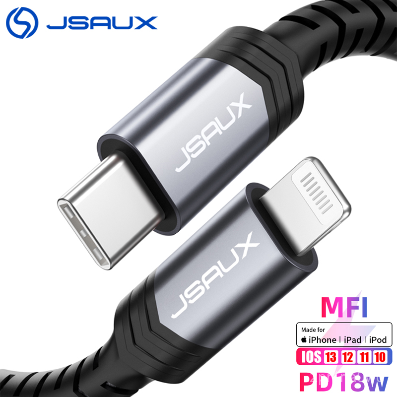 JSAUX iphone cable USB Type C to Lightning Cable MFi Certified PD18W for iPhone 11/11 Pro/11 Pro Max/X/XS/XR/XS/8 Usb Da
