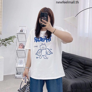 [2XL-6XL] เสื้อยืดคอกลม แขนสั้น พิมพ์ลายการ์ตูน สไตล์เกาหลี โอเวอร์ไซซ์ แฟชั่นฤดูร้อน สําหรับผู้หญิง เสื้อสาวอวบ เสื้อยืดสาวอวบ