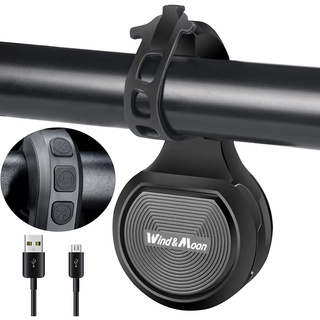 Windmoon แตรกระดิ่งเตือนภัย กันน้ํา IPX6 80-130dB ปรับได้ กันขโมย ชาร์จ USB สําหรับติดรถจักรยาน สกูตเตอร์ MTB