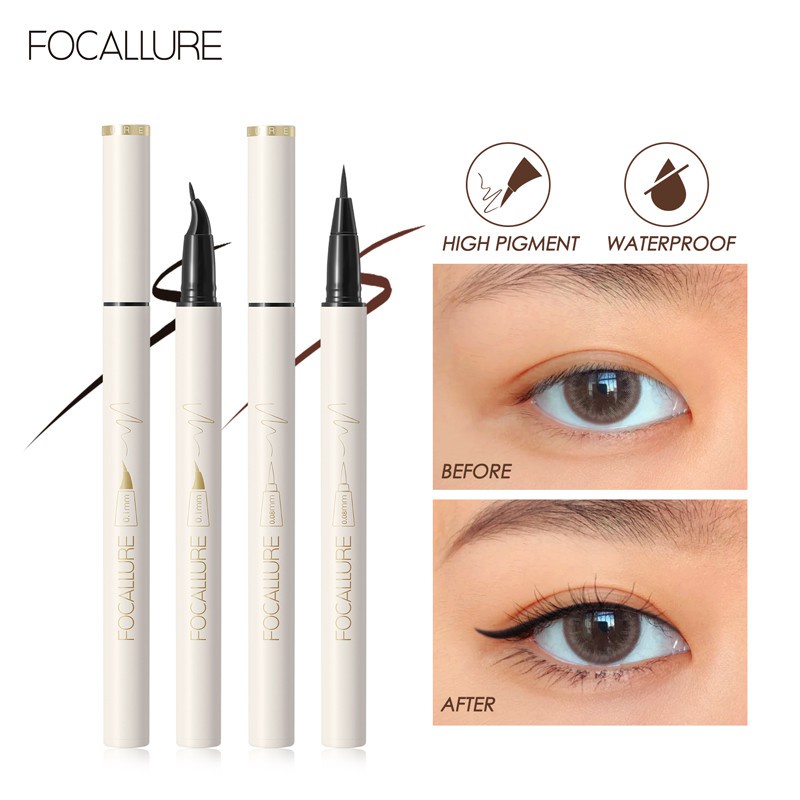 Focallure อายไลเนอร์แบบน้ําแห้งเร็ว #Confidencehalo กันน้ําติดทนนาน